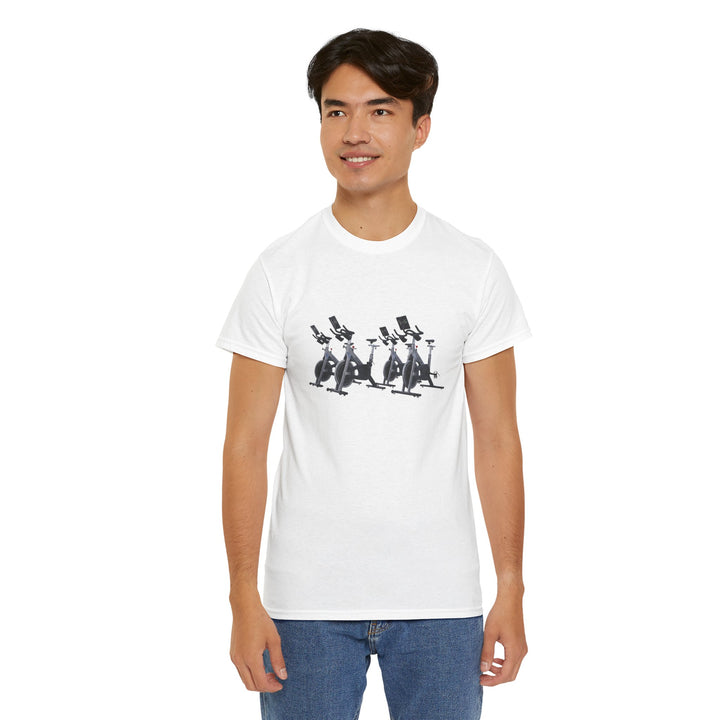 Spin Bikes Tee – soft, breathable cotton designed for indoor cycling and spin classes. Comfortable, durable, and perfect for active lifestyles.