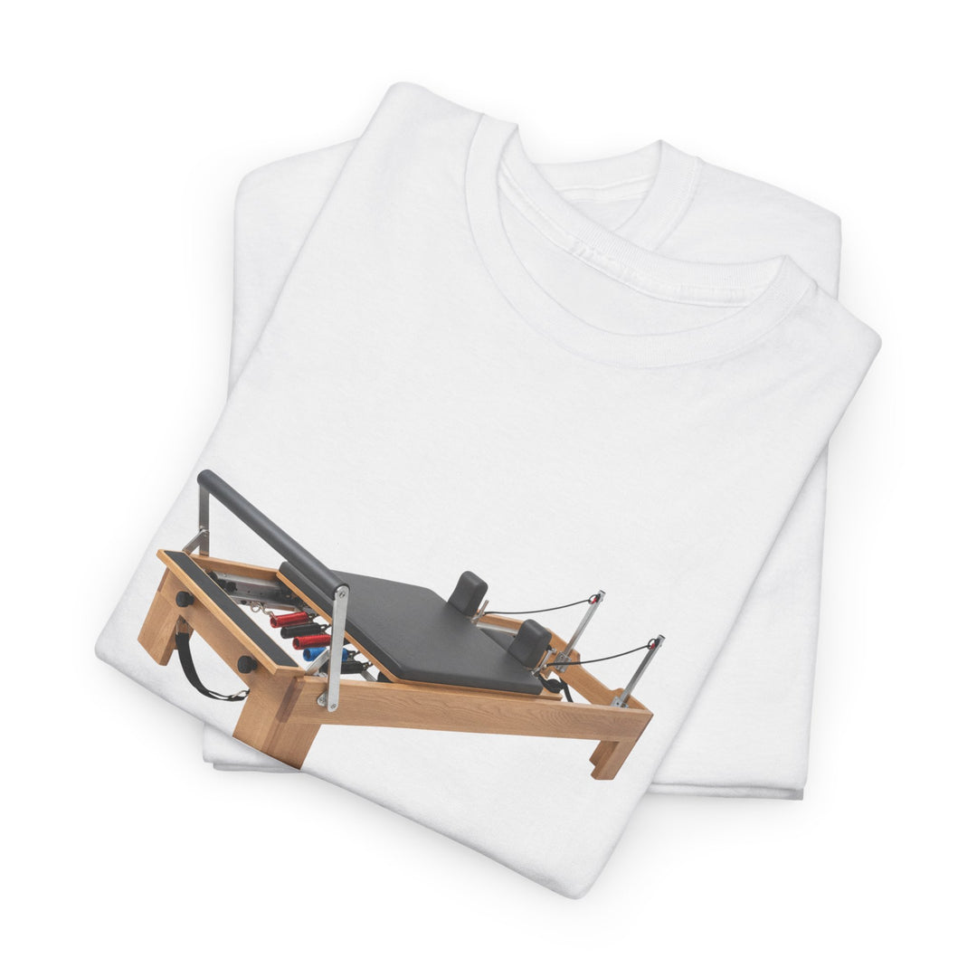 Pilates Reformer Tee – soft, breathable cotton designed for Pilates sessions. Comfortable, flexible, and perfect for reformer workouts or casual wear.