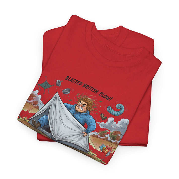 Blasted British Blow Graphic T-Shirt — Retro UK Camping Adventure Tee