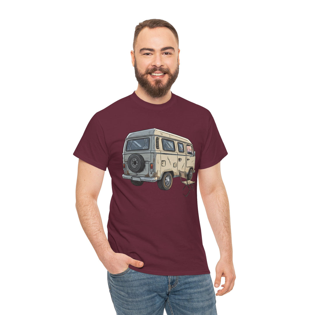 Retro Van Life Graphic T-Shirt - Classic Camper Van Adventure Tee