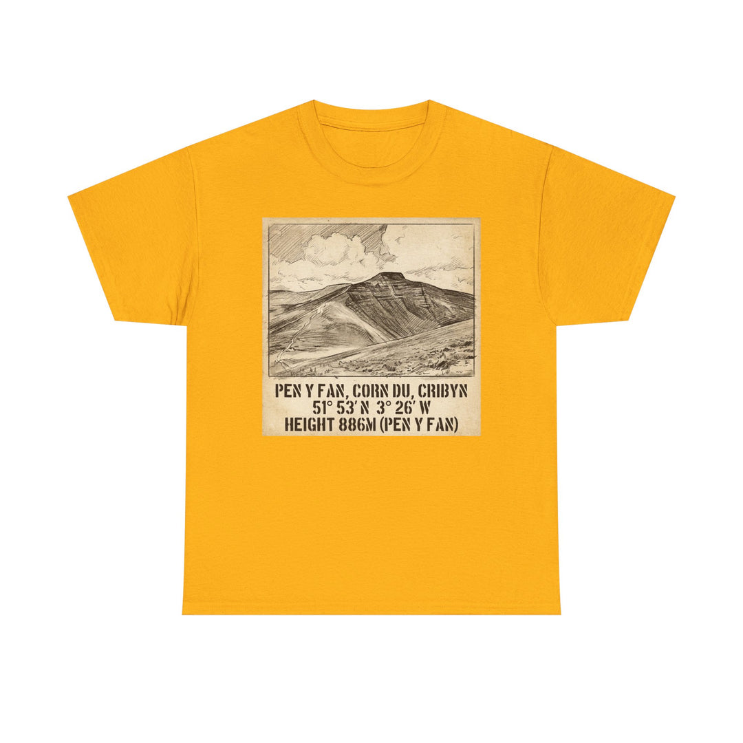 Pen y Fan Summit Coordinates T-Shirt — Vintage Mountain Peak Tee