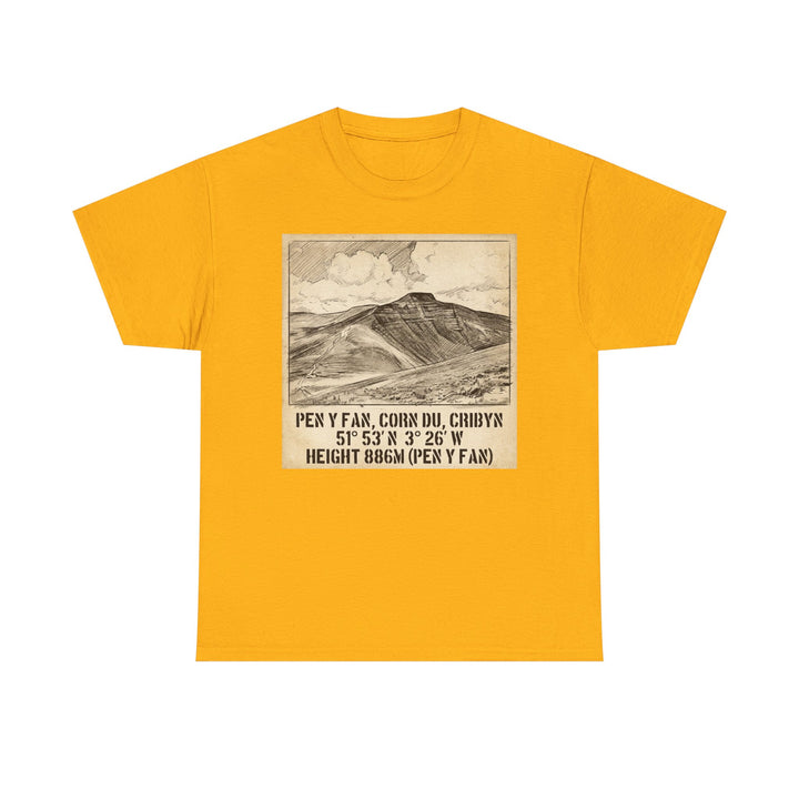 Pen y Fan Summit Coordinates T-Shirt — Vintage Mountain Peak Tee