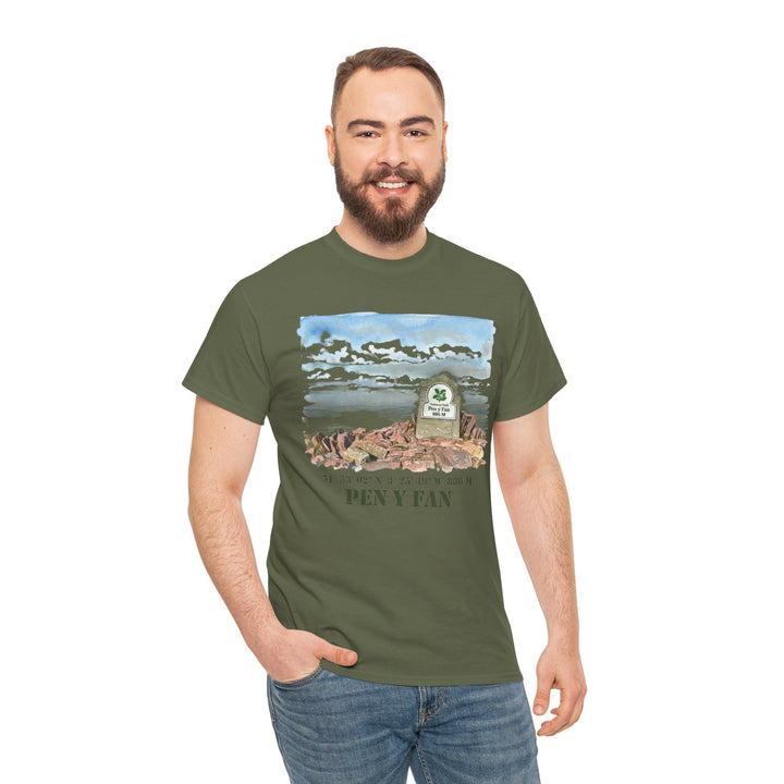 Pen y Fan Landscape T‑Shirt — Wales Mountain Hiking Souvenir Tee