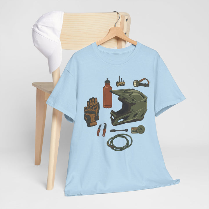 MTB Gear Layout T-Shirt — Mountain Bike Essentials Tee