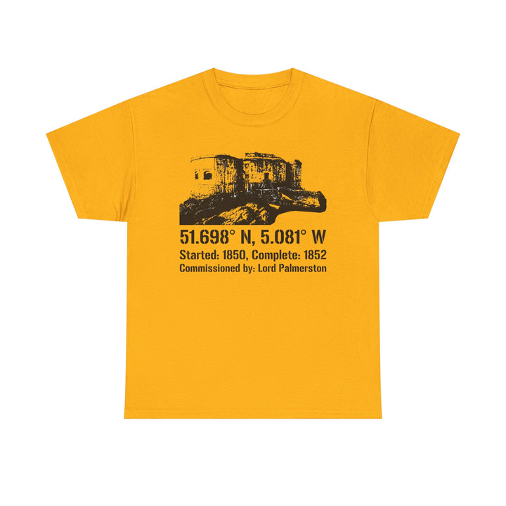 Stack Rock Fort T‑Shirt — Coastal Landmark Graphic Tee
