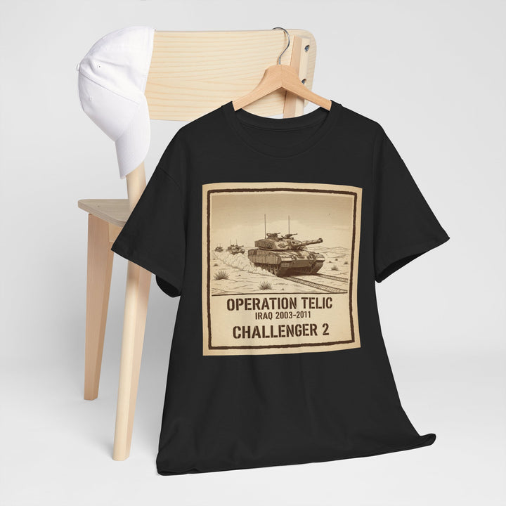 Challenger 2 Op Telic T-Shirt — Iraq 2003 Armoured Heritage Graphic