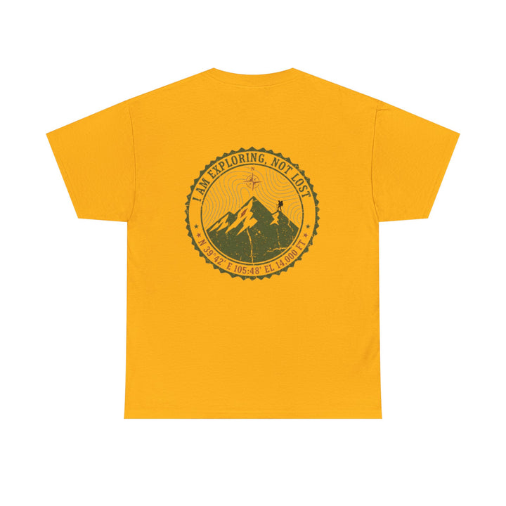 Adventure Logo Tee — "GALLUS" Mountain Badge Shirt (Exploring Not Lost)