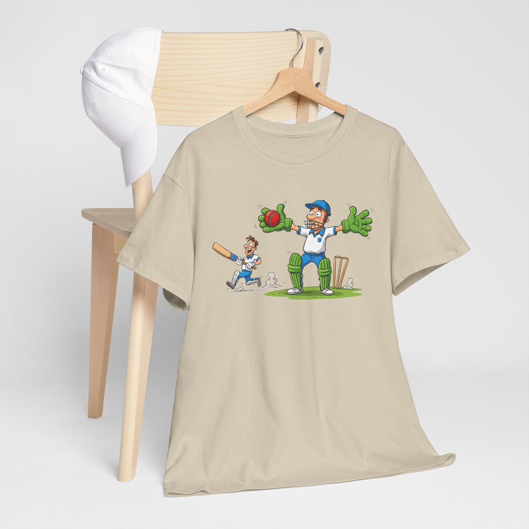 Cricket Catch Graphic Cartoon T-Shirt