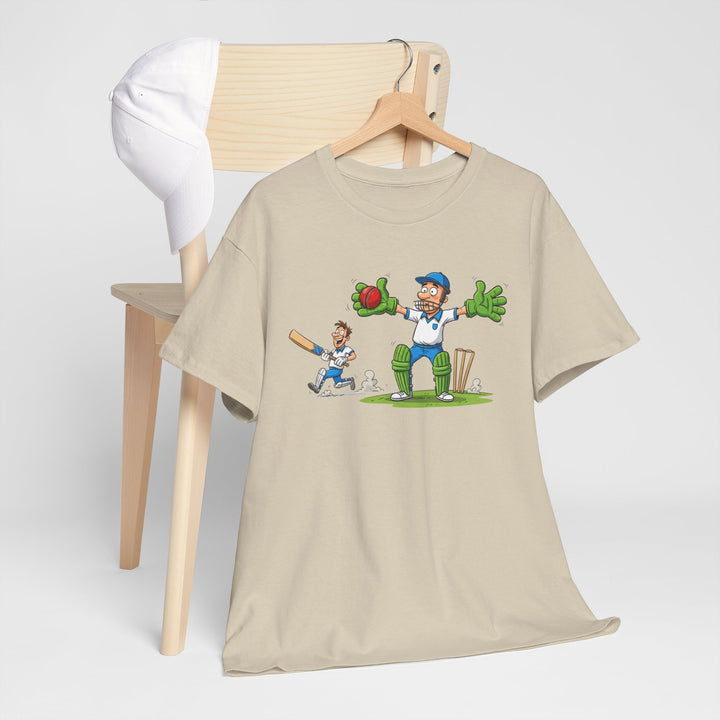 Cricket Catch Graphic Cartoon T-Shirt