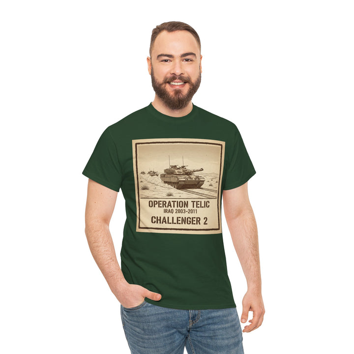 Challenger 2 Op Telic T-Shirt — Iraq 2003 Armoured Heritage Graphic