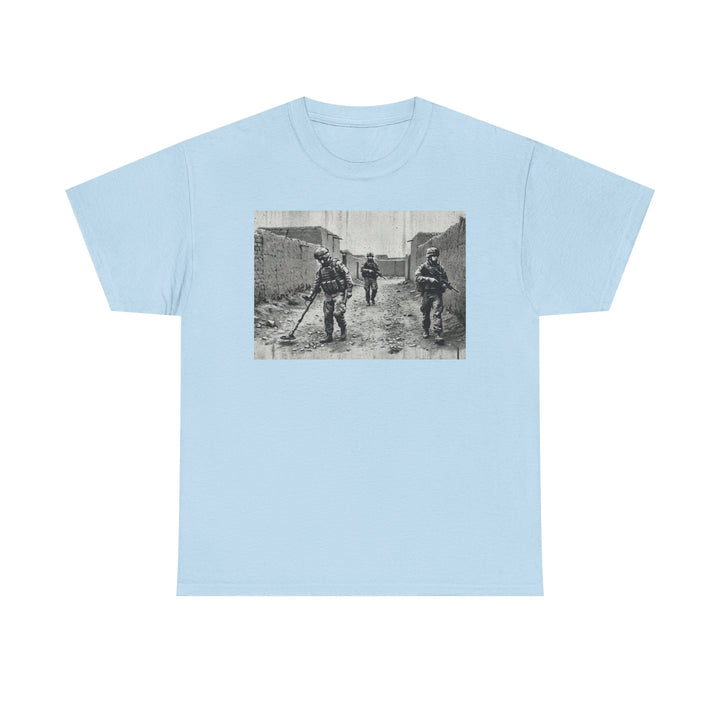 Helmand Vallon Patrol T-Shirt - Vintage Military Graphic Tee - Black &amp; White