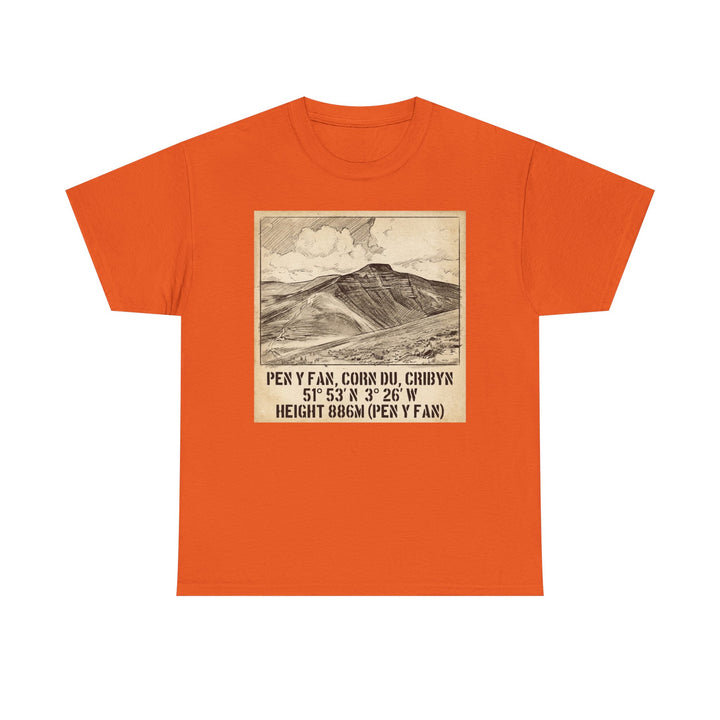Pen y Fan Summit Coordinates T-Shirt — Vintage Mountain Peak Tee
