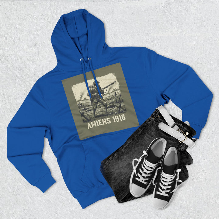 Amiens 1918 Hoodie — Vintage WWI Soldier Graphic Pullover