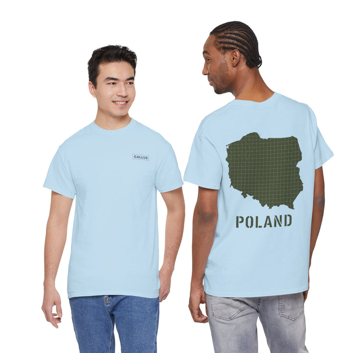 Poland Map Tee — Military Grid Map Graphic T-Shirt