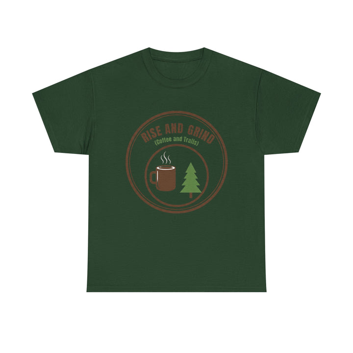 Rise and Grind Coffee T-Shirt - Vintage Camping &amp; Hiking Tee