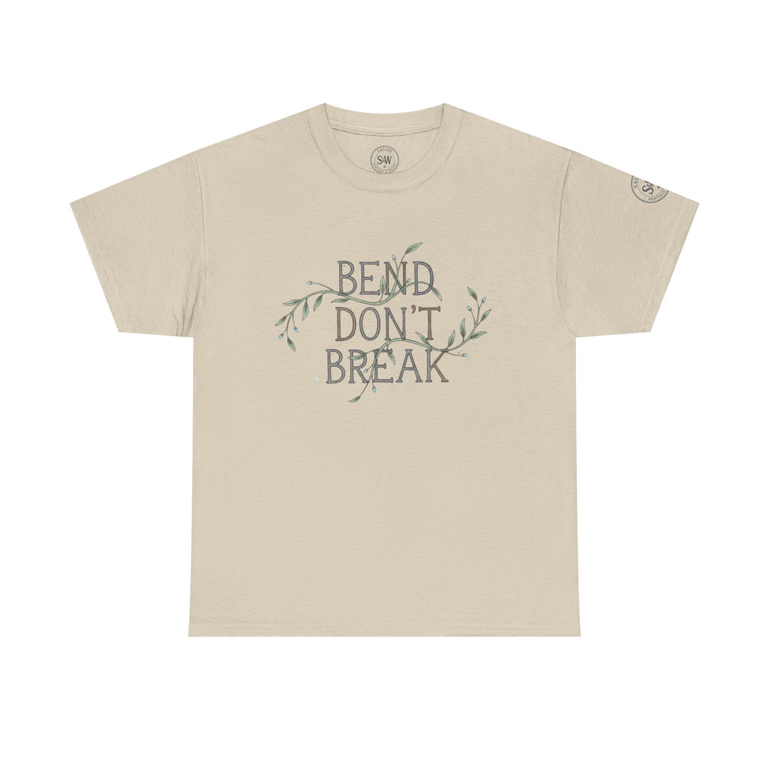 Beige t-shirt by S&amp;W Gallus featuring "Bend Don&