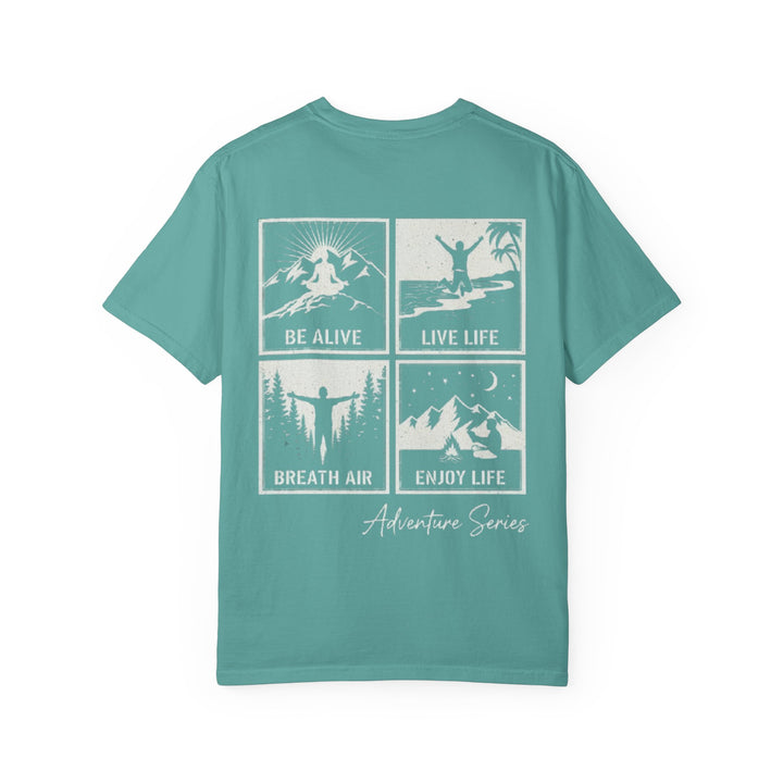 Adventure Series T-Shirt — Gallus Outdoor Graphic Tee (Be Alive • Live Life • Breathe Air • Enjoy Life)