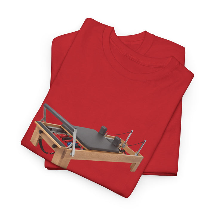 Pilates Reformer Tee – soft, breathable cotton designed for Pilates sessions. Comfortable, flexible, and perfect for reformer workouts or casual wear.