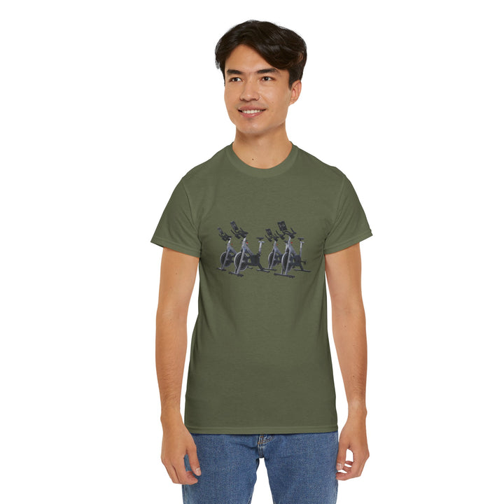 Spin Bikes Tee – soft, breathable cotton designed for indoor cycling and spin classes. Comfortable, durable, and perfect for active lifestyles.