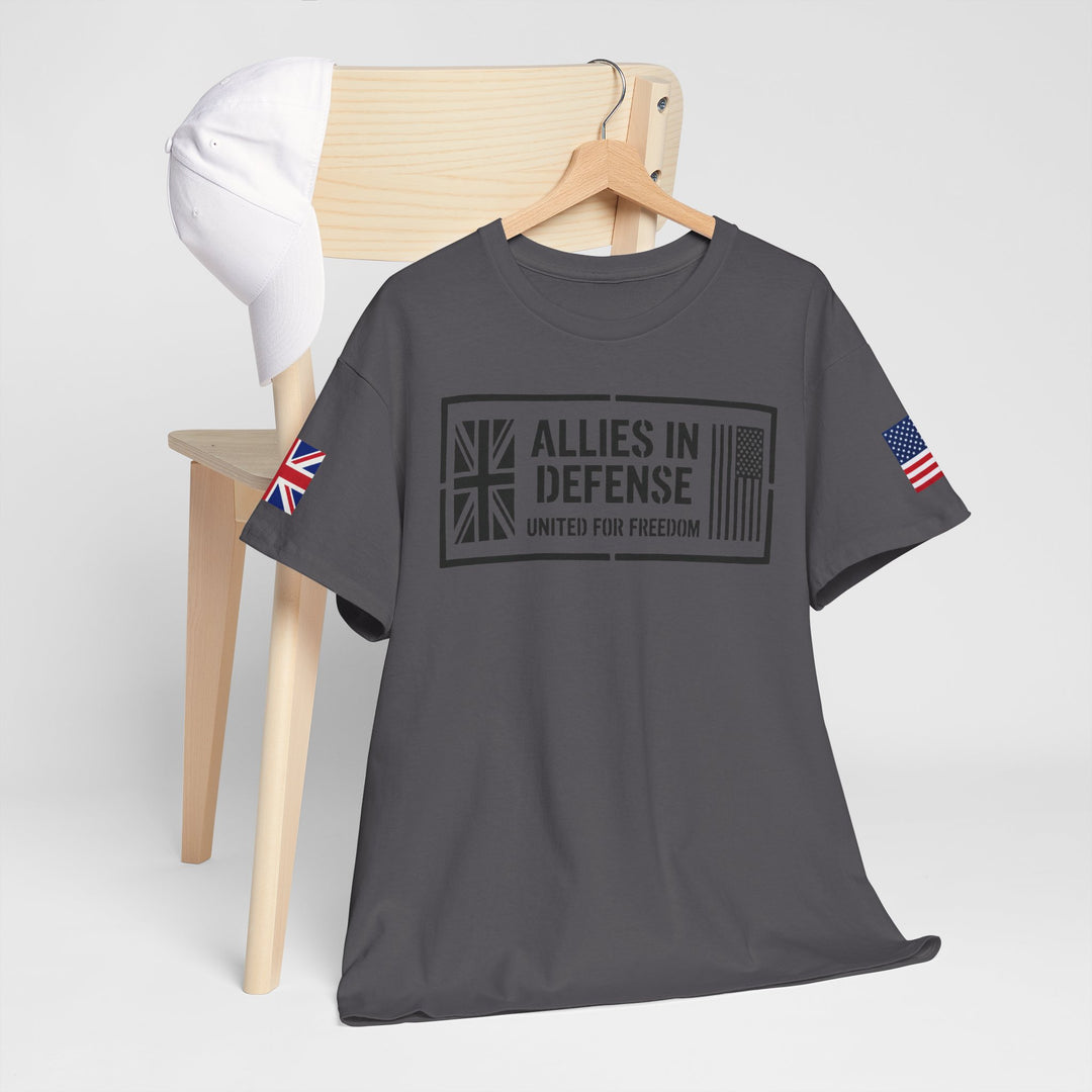 UK &amp; US Allies Defence Veteran Tee — Flags on Sleeves