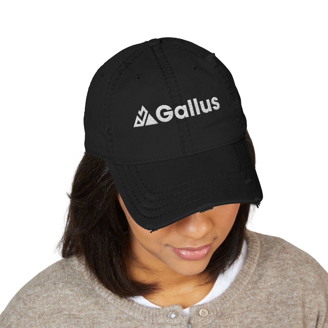 Distressed Embroidered Dad Hat - &