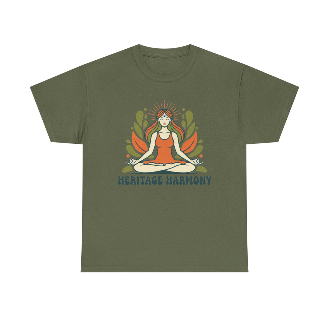 Yoga Meditation Tee – soft, breathable cotton designed for meditation and yoga practice. Comfortable, relaxed fit perfect for studio or casual wear.