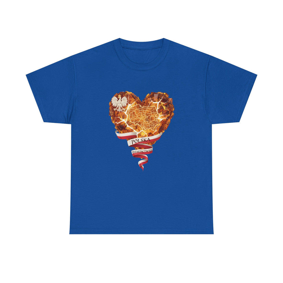 Polish Pride Heart Flame Tee | Polska Heritage T-Shirt