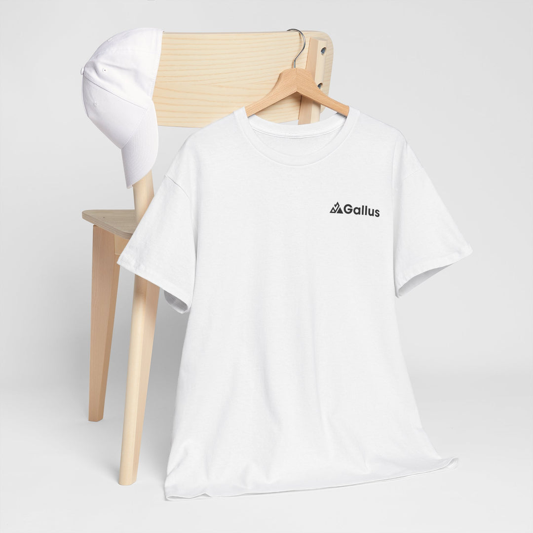 Mountain Sunset Graphic Tee — Vintage Nature Poster Back Print