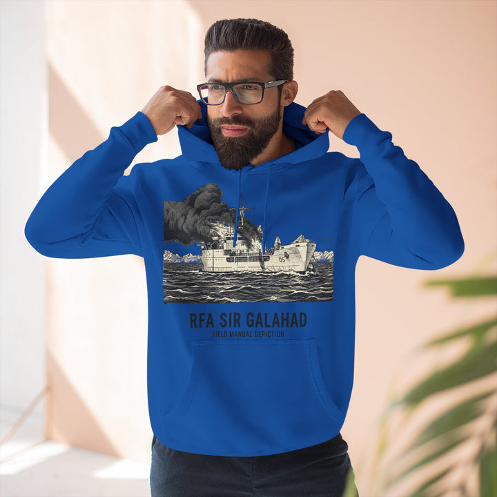 RFA Sir Galahad Graphic Hoodie — Retro Ship Illustration &amp; Gallus S&amp;W Logo