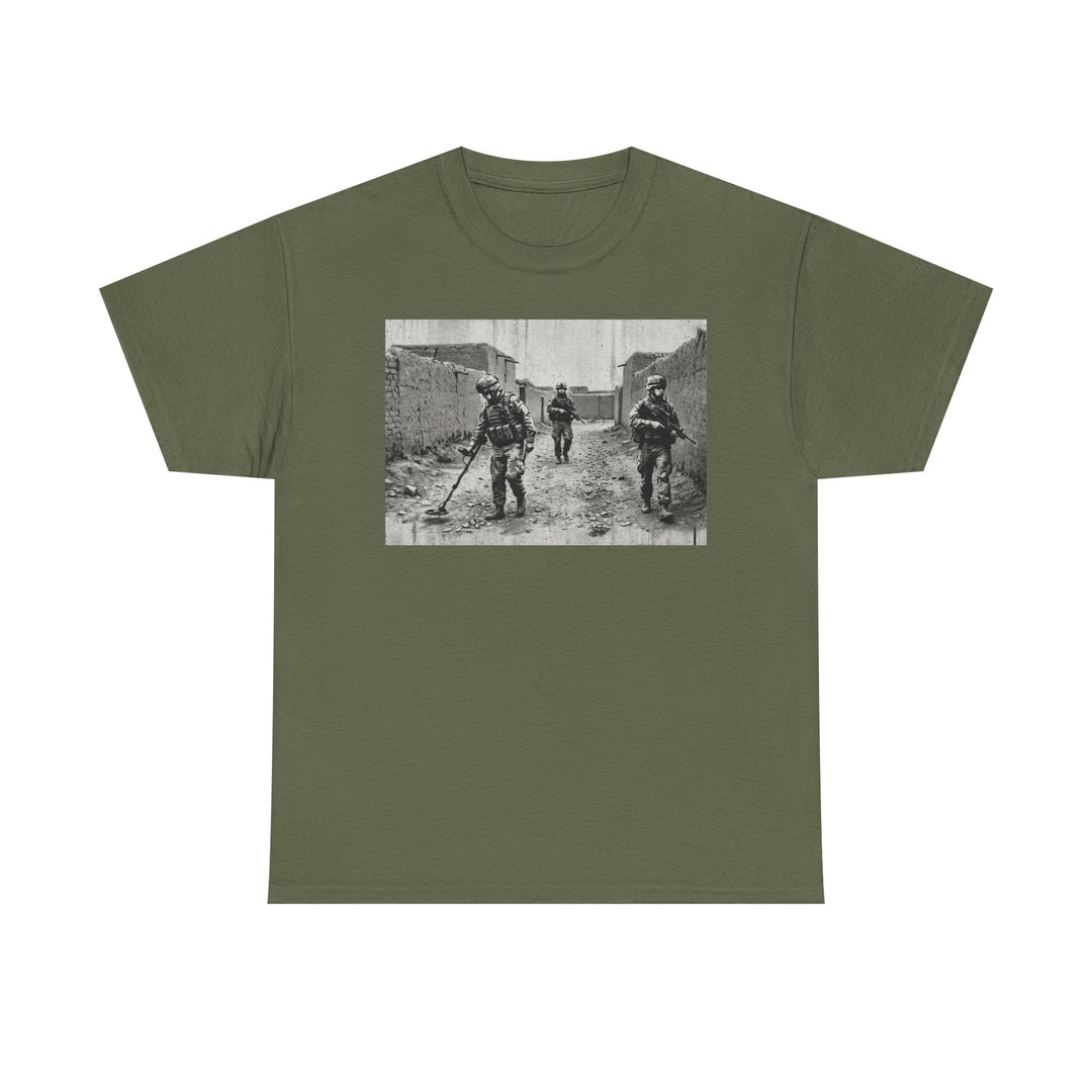 Helmand Vallon Patrol T-Shirt - Vintage Military Graphic Tee - Black &amp; White