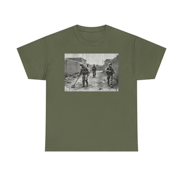 Helmand Vallon Patrol T-Shirt - Vintage Military Graphic Tee - Black &amp; White