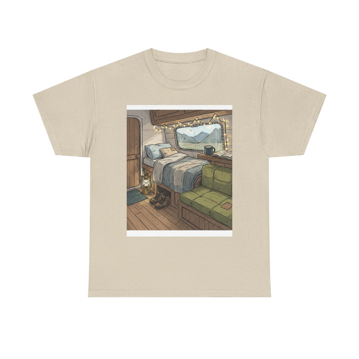Retro Van Life Interior Graphic T-Shirt - Cozy Camper Van Aesthetic Tee