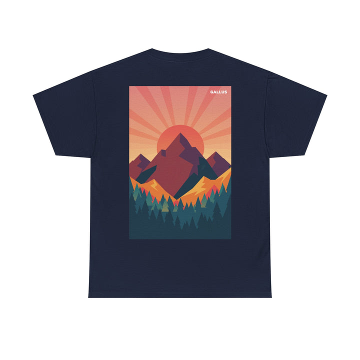 Mountain Sunset T-Shirt — Retro Nature Graphic Tee with &