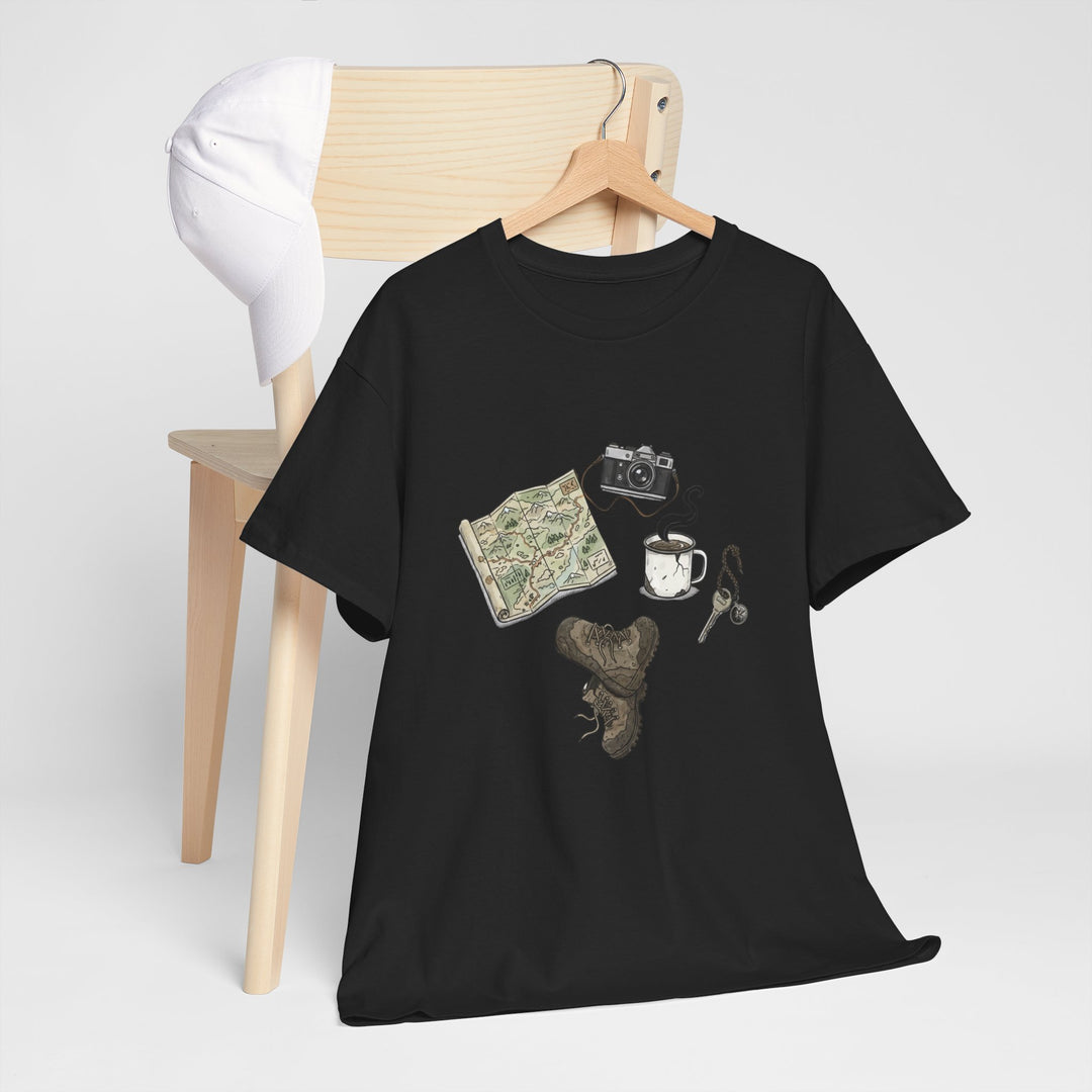 Retro Mountain Camping Gear Graphic T-Shirt - Outdoor Adventure Tee
