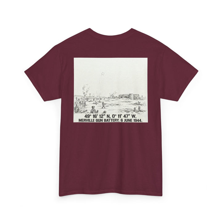 Normandy D-Day Merville Gun Battery Sketch T-Shirt — 6 June 1944