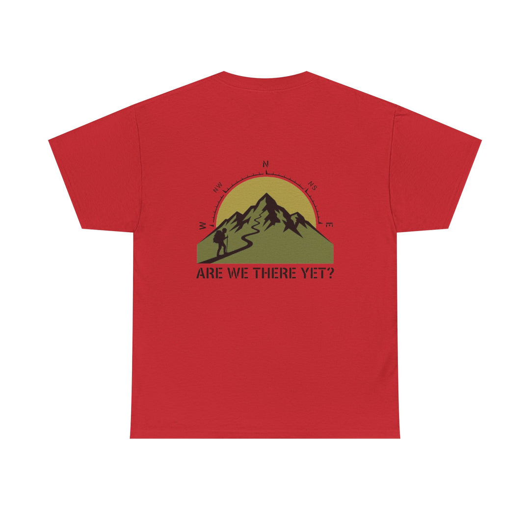 Are We There Yet? Mountain Graphic Tee — Adventure Compass Travel Shirt