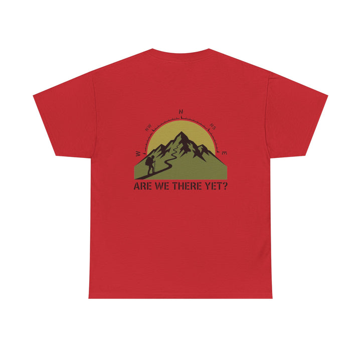 Are We There Yet? Mountain Graphic Tee — Adventure Compass Travel Shirt