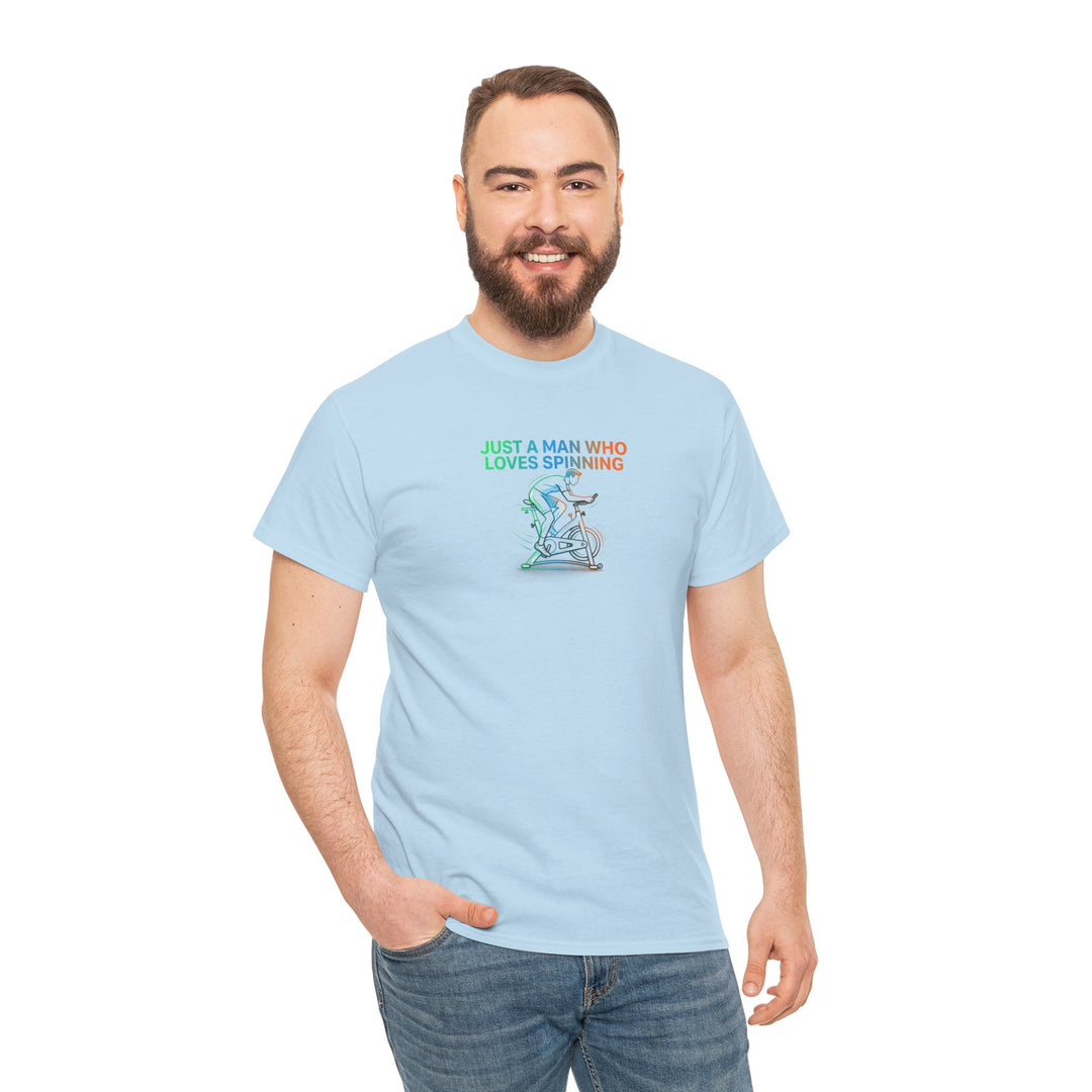 Spinner Enthusiast T-Shirt — "Just a Man Who Loves Spinning" Graphic Tee