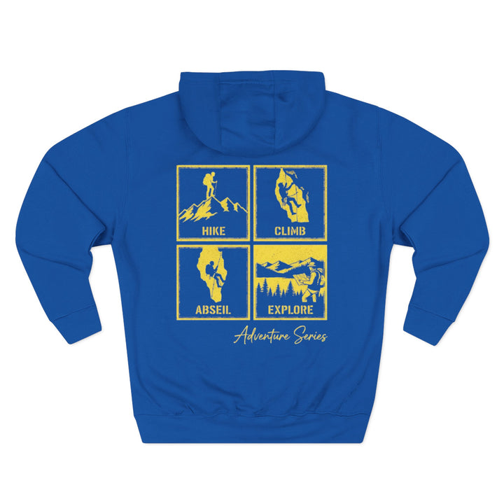 Exploring Adventure Hoodie — Hike • Climb • Abseil • Explore Graphic Pullover