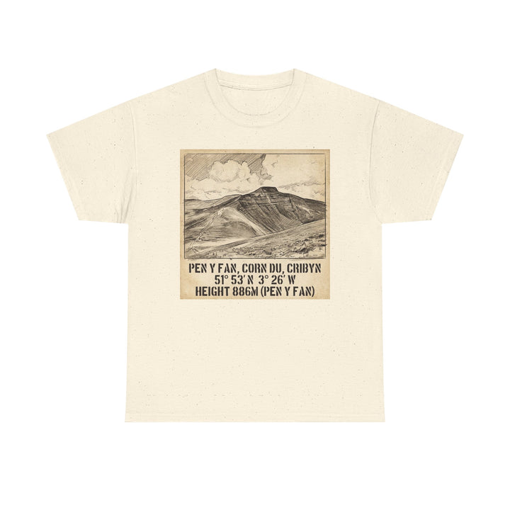 Pen y Fan Summit Coordinates T-Shirt — Vintage Mountain Peak Tee