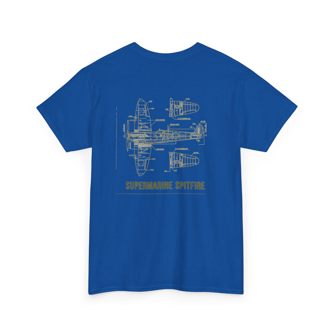 Supermarine Spitfire Blueprint T-Shirt — WW2 Aircraft — alternate product image 10