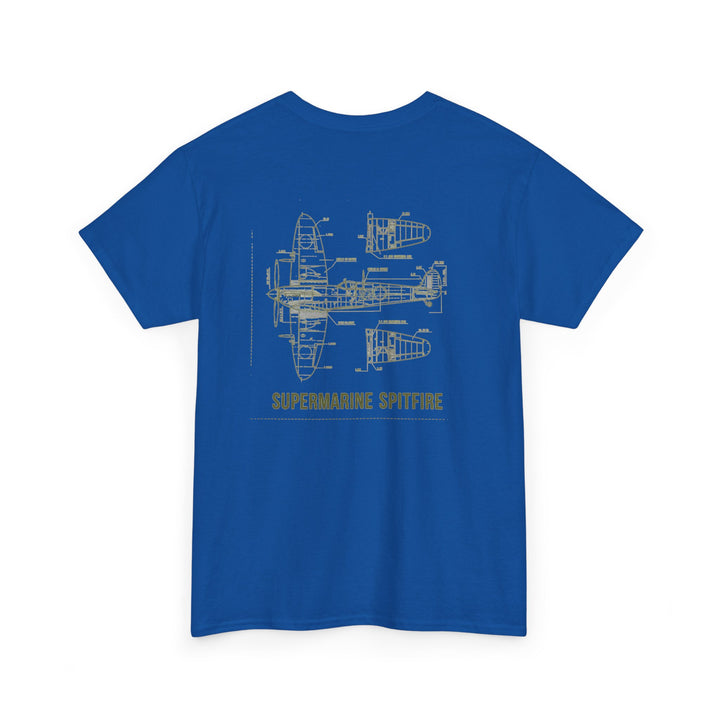Supermarine Spitfire Blueprint T-Shirt — WW2 Aircraft — alternate product image 10