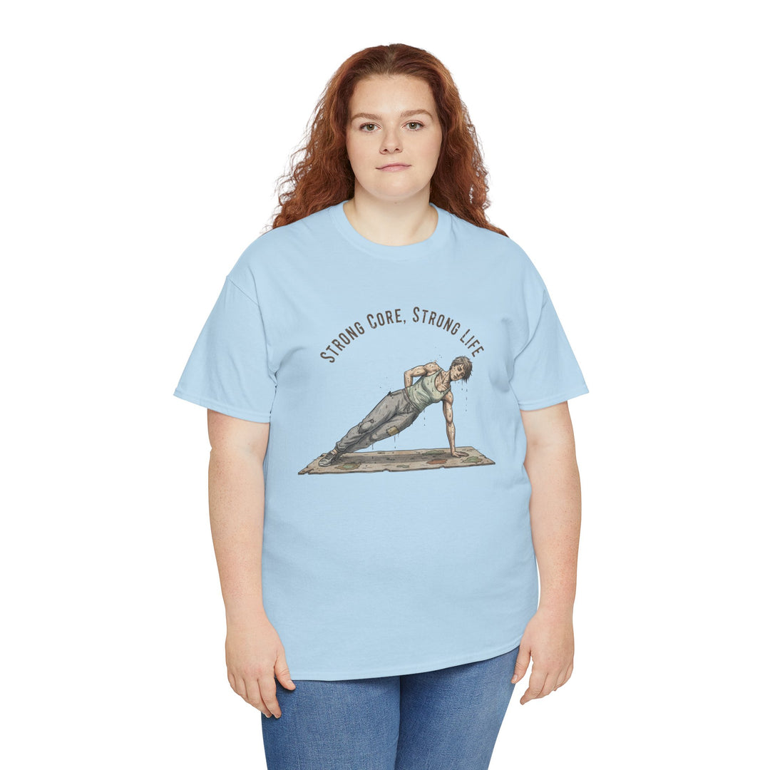 Pilates Fitness Plank Tee – soft, breathable cotton designed for Pilates and core workouts. Comfortable, flexible, and perfect for studio or home sessions.