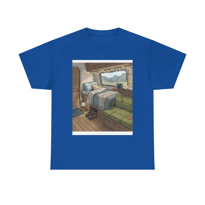 Retro Van Life Interior Graphic T-Shirt - Cozy Camper Van Aesthetic Tee