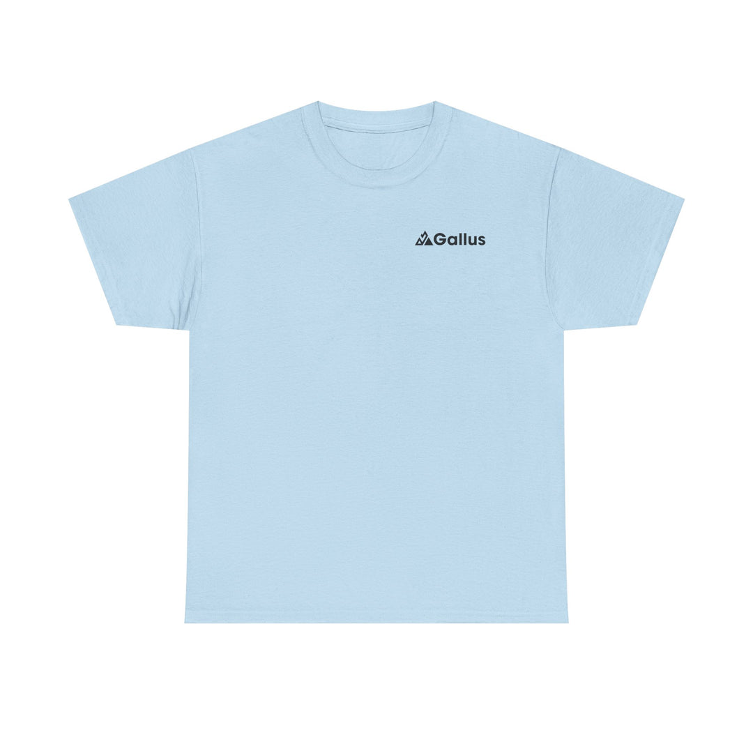 Mountain Sunset Graphic Tee — Vintage Nature Poster Back Print