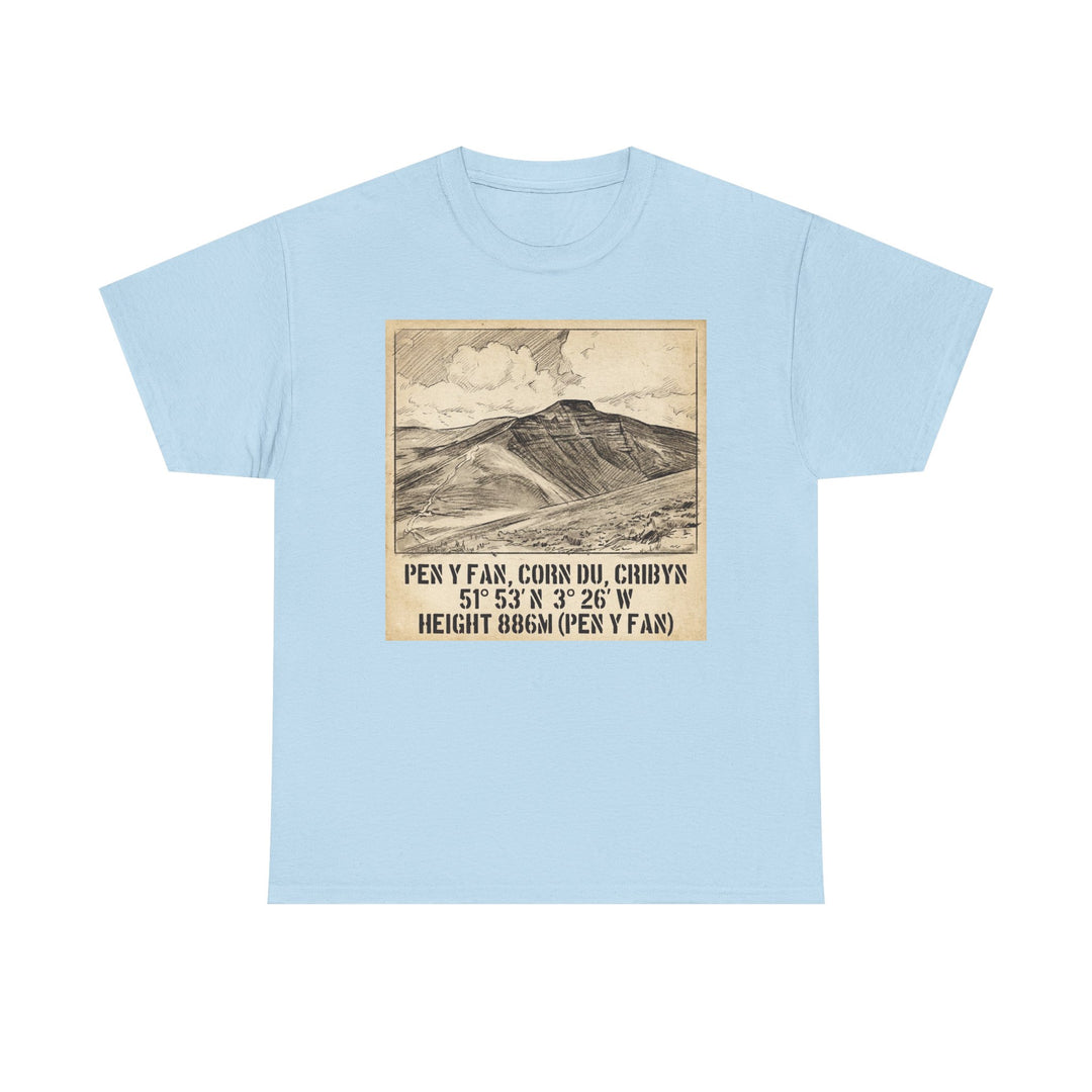 Pen y Fan Summit Coordinates T-Shirt — Vintage Mountain Peak Tee