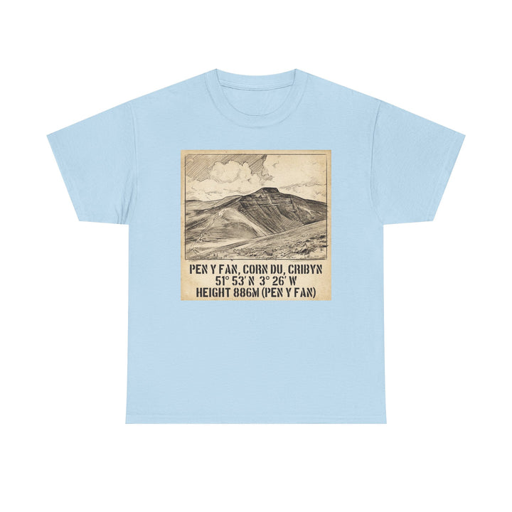 Pen y Fan Summit Coordinates T-Shirt — Vintage Mountain Peak Tee