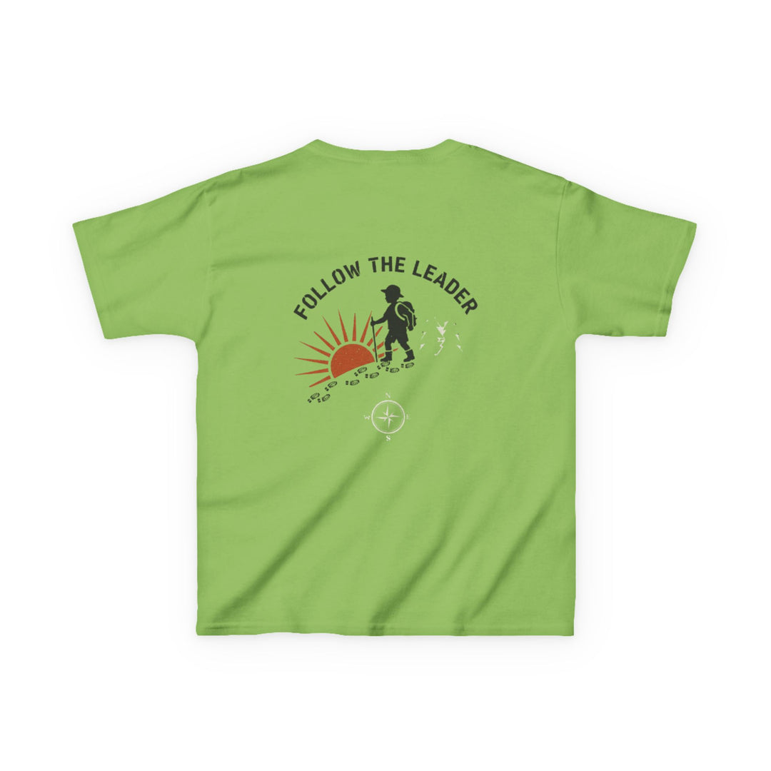 Kids Tee — "Follow the Leader" Adventure Graphic (Gallus Logo)