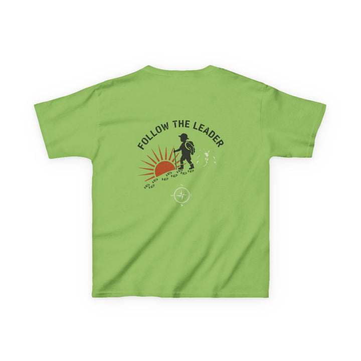 Kids Tee — "Follow the Leader" Adventure Graphic (Gallus Logo)