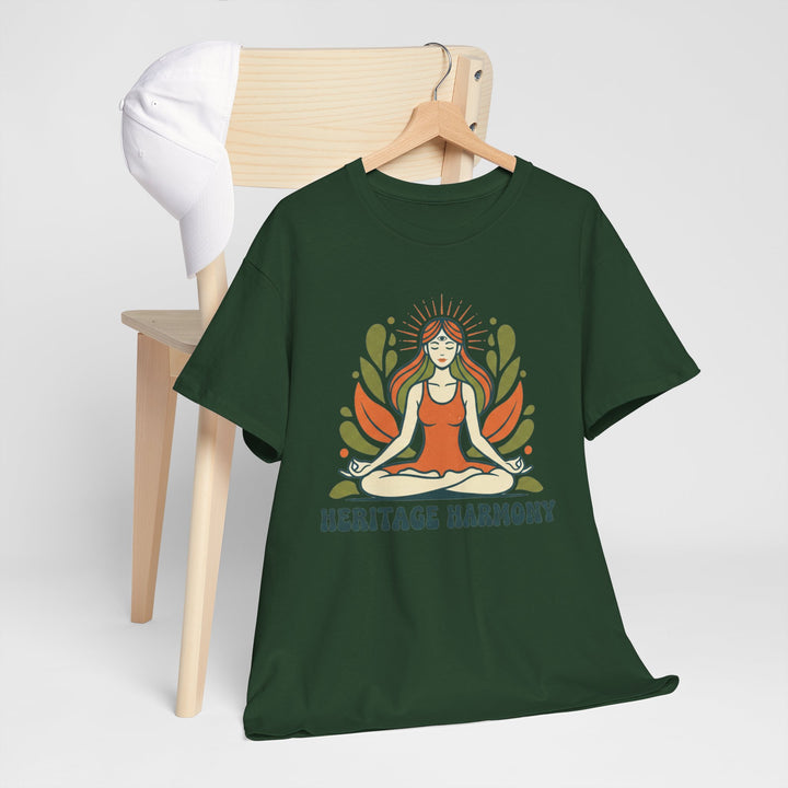 Yoga Meditation Tee – soft, breathable cotton designed for meditation and yoga practice. Comfortable, relaxed fit perfect for studio or casual wear.